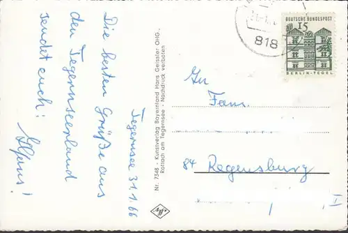 Rottach-Egern im Winter, gelaufen 1966