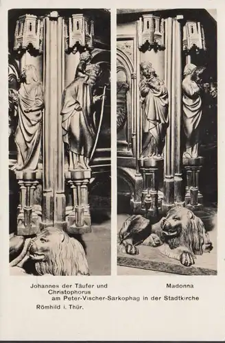 Römhild, Johannes der Täufer und Christophorus in der Stadtkirche, gelaufen 1952