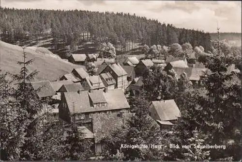 AK Königshütte, Blick vom Schreiberberg, Stadtansicht, gelaufen 1965