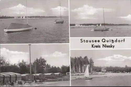 Quitzdorf, Stausee, Strand und Boote, ungelaufen