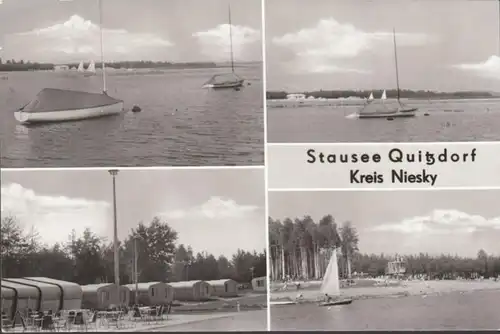 Quitzdorf, lac de barrage, plage et bateaux, non roulés