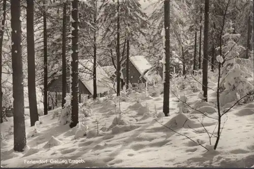Geising, Feriendorf im Winter, gelaufen 1979