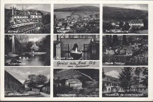 Bad Orb, Kurhaus, Küppelsmühle, Heilanstalt, Mehrbild, gelaufen 1959