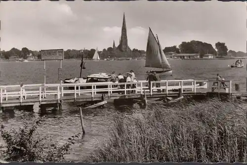 Schleswig, Landungsbrücke mit Blick auf den Dom, gelaufen 1964