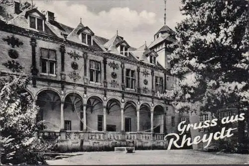 Rheydt, Schloss mit 10 Minikarten, gelaufen 1953