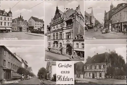 Hilden, Hôtel de ville, rue centrale, Benrathstraße, Bismarckstraße non-roulé