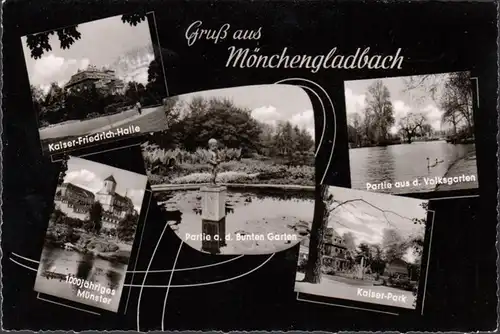 Mönchengladbach, Kaiser Friedrich Halle, Münster, Park, Volksgarten, gelaufen 1960