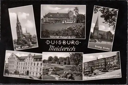 Duisburg, Bahnhof, Krankenhaus, Park, Kirche, gelaufen 1959