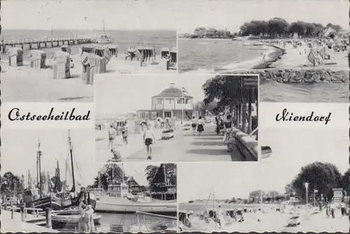 Ostseebad Niendorf, Hafen, Trinkhalle, Brücke, Promenade, gelaufen 1960
