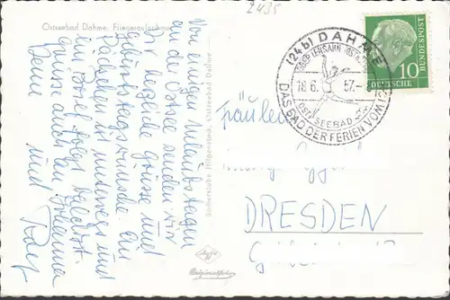 Dahme, Fliegeraufnahme, gelaufen 1957