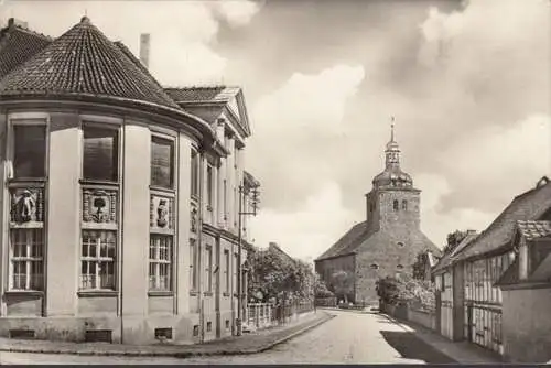 AK Weferlingen, Kirchstraße mit St. Lamberti Kirche, gelaufen 1968