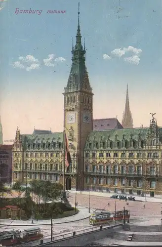 Hamburg, Rathaus, gelaufen 1926