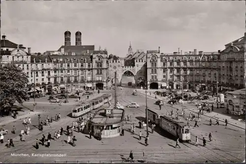 München, Karlsplatzrondell, Straßenbahn, gelaufen 1962