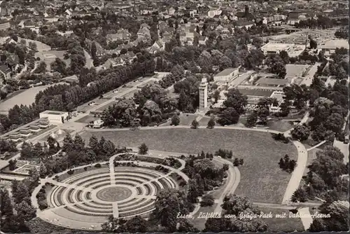 Essen, Gruga Park, Dahlien Arena, Fliegeraufnahme, gelaufen 1959