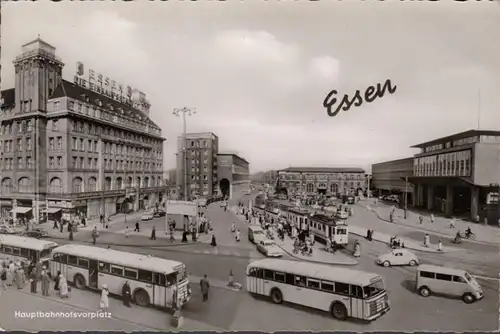 Essen, Hauptbahnhofsvorplatz, gelaufen 1961