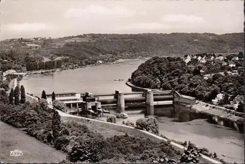 Essen, Baldeney See mit Stauwehr, gelaufen 1958