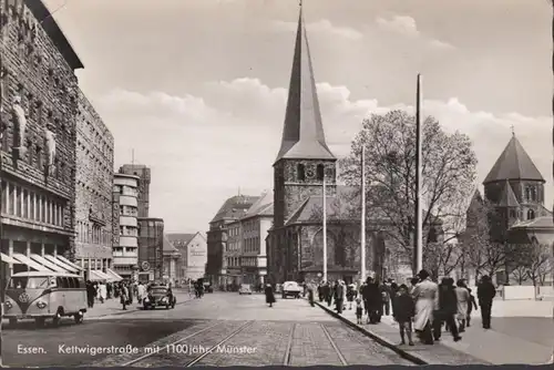 Essen, Kettwigerstraße mit Münster, gelaufen 1955