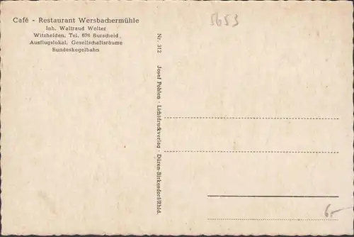 Witzhelden, Restaurant Wersbachermühle, ungelaufen