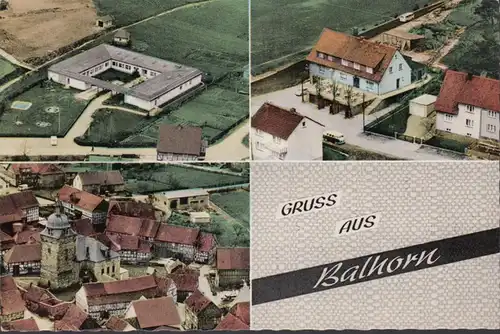 Gruß aus Balhorn, Fliegeraufnahmen, Restaurant und Cafe Am Distelberg, gelaufen 1969