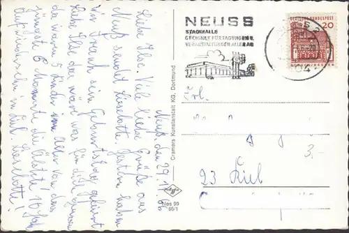 Neuss, Hafen, Stadthalle, Rosengarten, Oberhof, gelaufen 1966