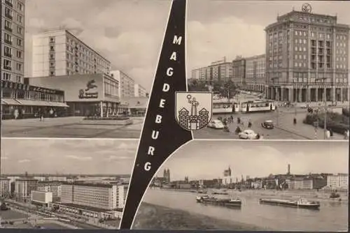 Magdeburg, Interhotel, Wilhelm Pieck Allee, Karl Marx Straße, couru 1970