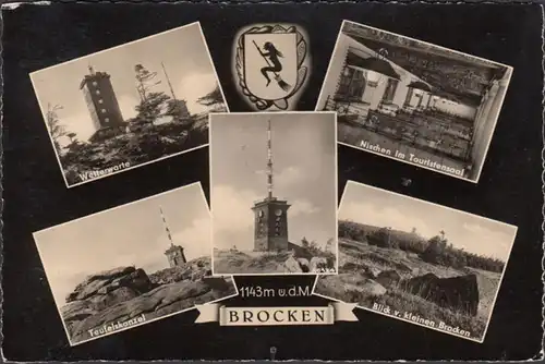 Brocken, Wetterwartem Touristensaal, Teufelskanzel, gelaufen 1960