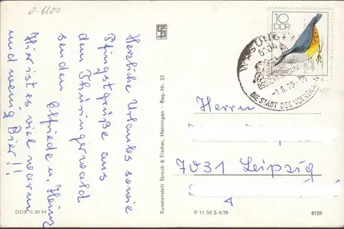 Bad Salzungen, Leninplatz, Rathaus, Kurhaus, gelaufen 1979