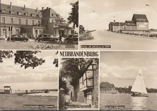 Neubrandenburg, gare, pont, poste d'amarrage, berceau, non-roulé