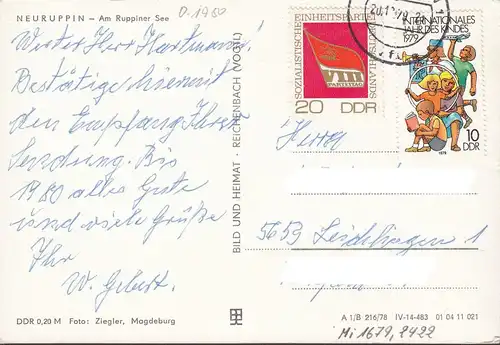 Neuruppin, Am Ruppiner See, gelaufen 1979