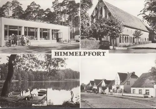 Himmelpfort, Straßenpartie, Kaufhaus, Brauhaus, gelaufen