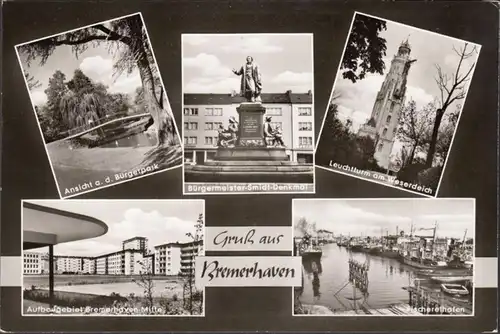 Bremerhaven, monument, parc civique, port de pêche, incurvée