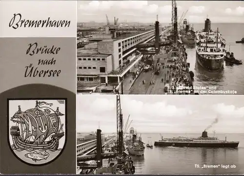 Bremerhaven, S.S. United States et TS Bremen à la Columsbuskaje, inachevé