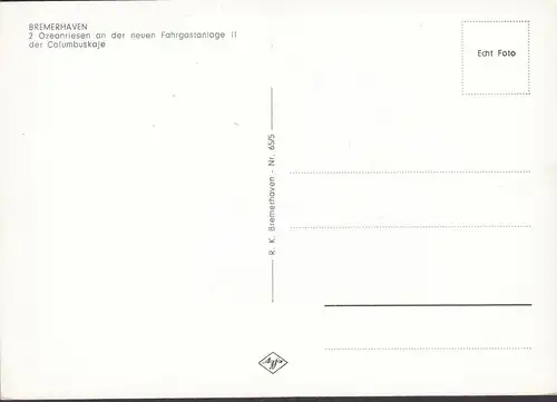 Bremerhaven, S.S United States und TS Bremen an der Columsbuskaje, ungelaufen