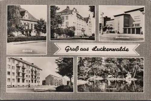 Luckenwalde, gare, théâtre municipal, école, Goethestraße, couru en 1983
