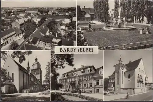 AK Barby, Sparkasse, Berufsschule, Brunnen, gelaufen