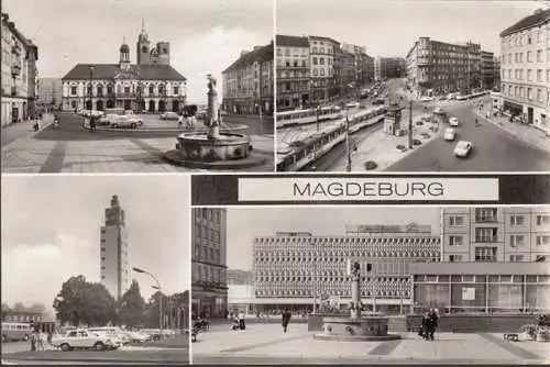 AK Magdeburg, Alter Markt, Hasselbachplatz, Turm, Warenhaus, gelaufen 1978