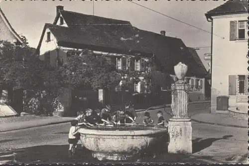 Mülheim, Enfants au puits, Rössler Biergarten, Poste de campagne français 1968, couru 1968