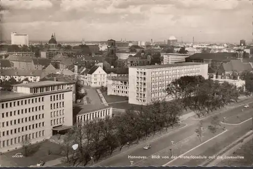 Hannover, Blick von der Waterloosäule auf die Lavesallee, gelaufen 1957