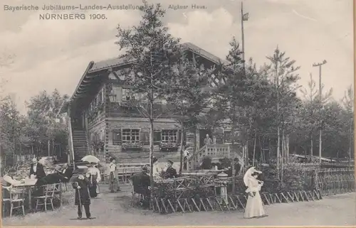 Nuremberg Jubilé Exposition de la terre 1906 Algäuer Haus, inachevé