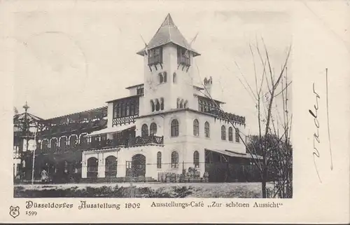 Düsseldorfer Ausstellung 1902 Ausstellungs- Cafe Zur schönen Aussicht, gelaufen 1902