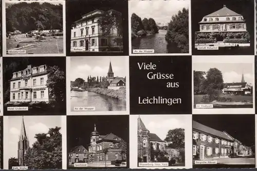 Leichlingen, Rathaus, Hotel, Miniatur Golf, Kirche, ungelaufen