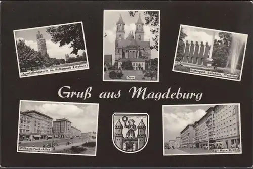 Magdeburg, Kulturpark, Dom, Karl Marx Straße, gelaufen 1968