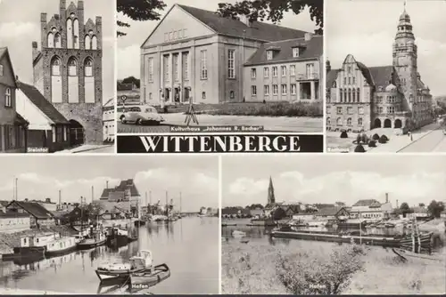 Wittenberge, Port, Maison de la culture, Hôtel de ville, couru 1975