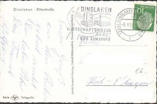 AK Dinslaken, Ritterstraße, gelaufen 1957