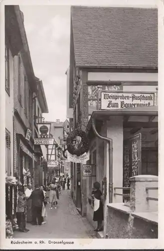 Rüdesheim, Schwarzgasse, Zum Fermier, couru 1953