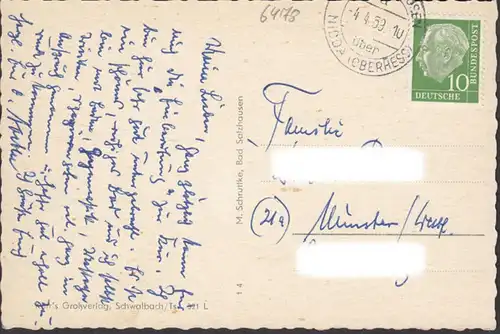 Bad Salzhausen, Barockhäuschen, gelaufen 1959