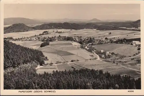 Papstdorf, Fliegeraufnahme, Luftpost- Marke, gelaufen