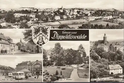 Dippoldiswalde, Bahnhofstraße, Bâtiment administratif, Place de la Jeunesse, couru 1969