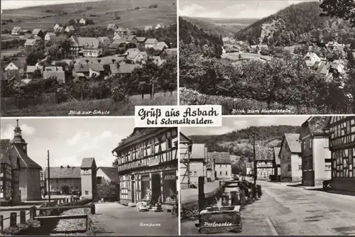 Asbach, école, commerce de consommation, partie du village, couru