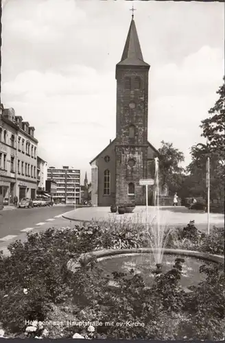 Heiligenhaus, Haupstraße mit Kirche, ungelaufen